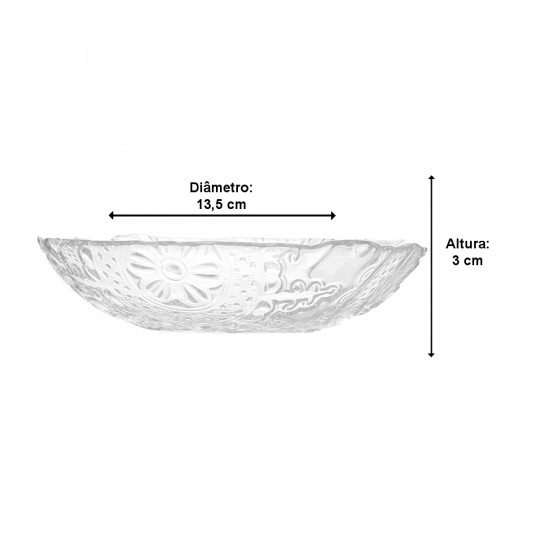 Bowl 13,5cm Diâmetro Por 3cm Altura De Vidro Sodo-Calcico Paisley